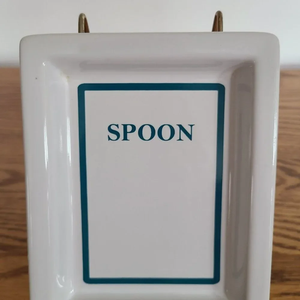 Mainstays Ceramic Rectangular Spoon Rest Utensil Holder Kitchen Stove Countertop